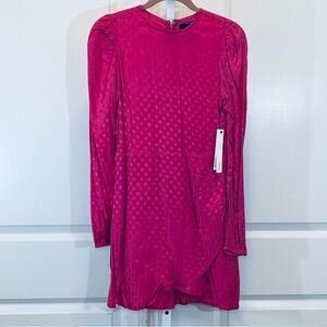 Aqua Polka Dot Dress - Women Size Small - Magenta